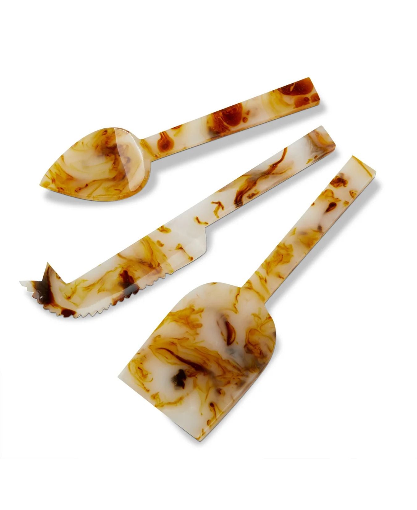 Tortoise Resin Cheese Utensil Assorted Set of 3__Tag_G22240
