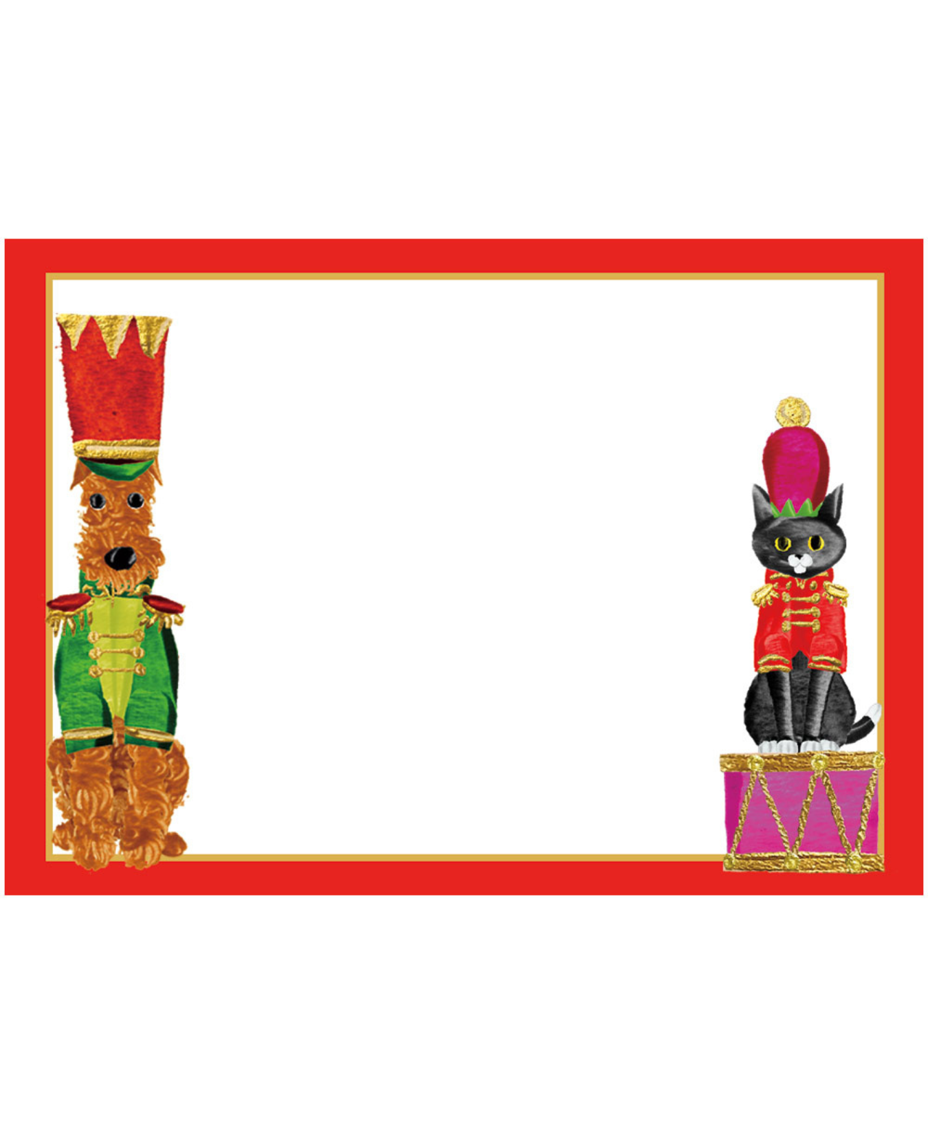 Toy Soldier Pets Self Adhesive Gift Labels - Package Of 12_Caspari_LTAG148-RED