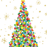 Colorful Dot Christmas Tree Boxed Christmas Cards