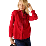 Tuxedo Ruffle Shirt-Voyageurs By Mersea-TOP-00363