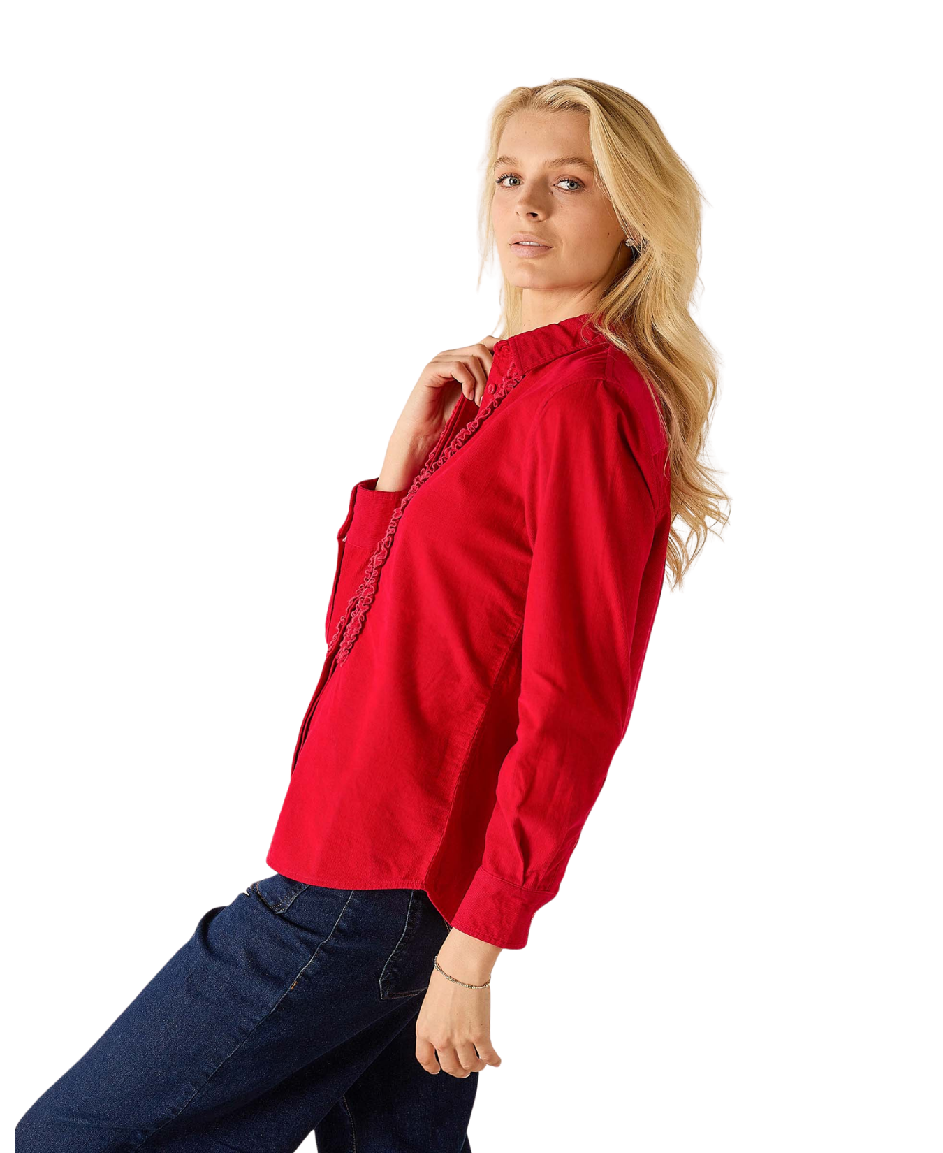 Tuxedo Ruffle Shirt-Voyageurs By Mersea-TOP-00363