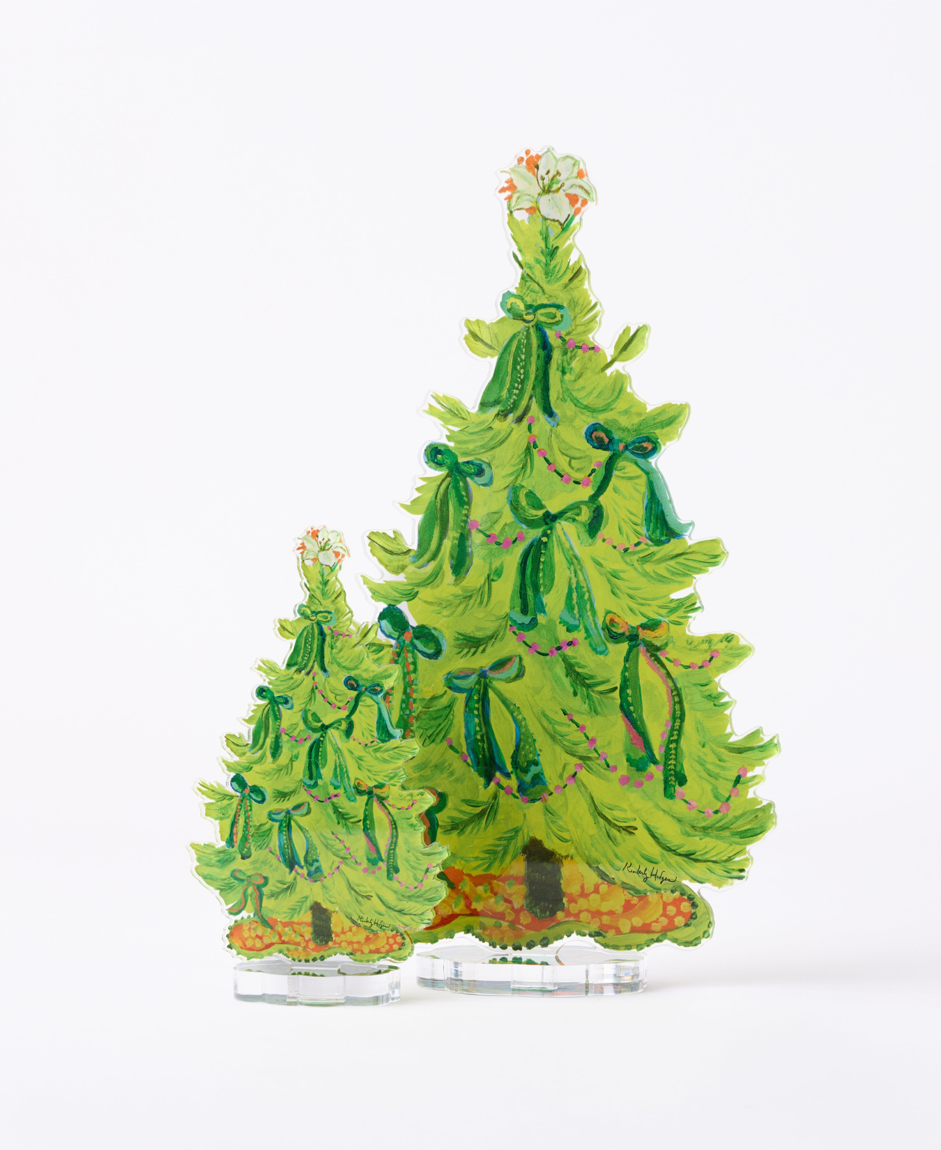 a group of trees on a stand