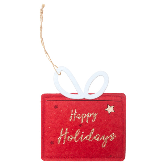Happy Holidays Felt Gift Card Holder | Red