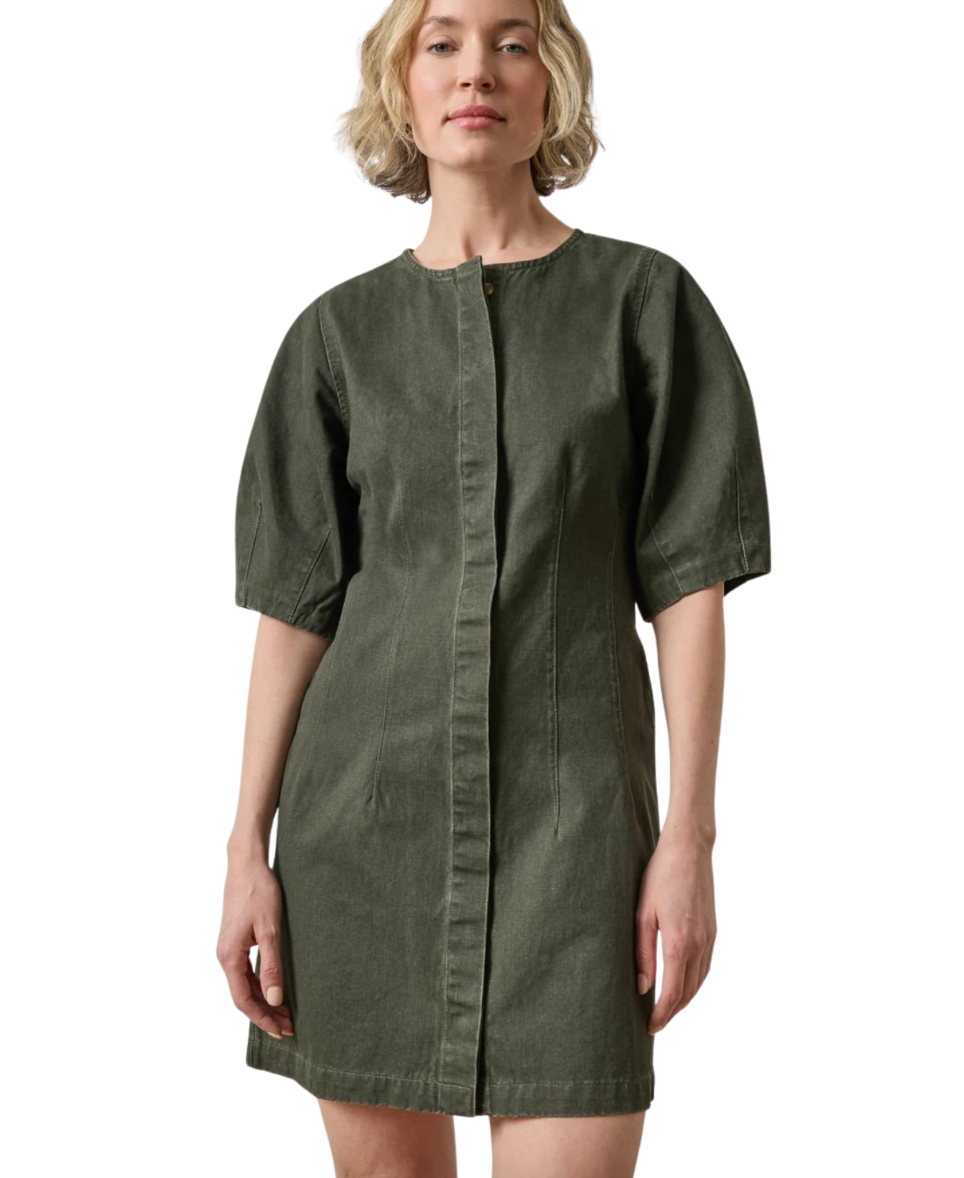 Washed Twill Full Sleeve Shirt Dress_Lilla P_PA3544-JPR