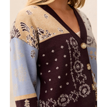 Wear 2 Ways Jacquard Sweater Cardigan-Tribal-6322O-8277