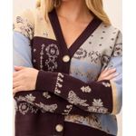 Wear 2 Ways Jacquard Sweater Cardigan-Tribal-6322O-8277
