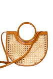 Rattan Can Weave Half Round Hand Bag with Round Handle