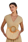 Rattan Can Weave Half Round Hand Bag with Round Handle