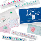 White with Jewel Tones Travel Mahjong Set
