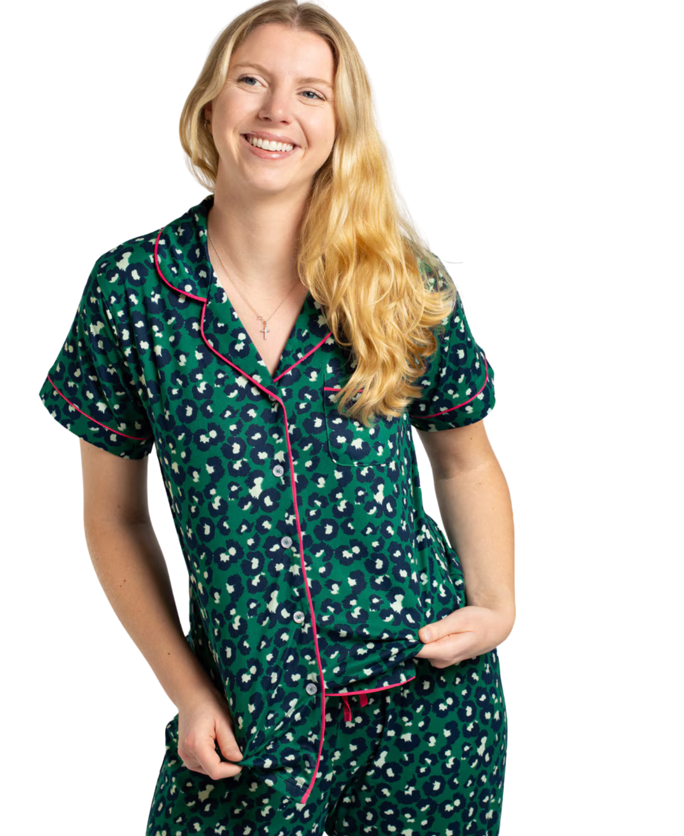Whitney Short Sleeve Button Up Sleep Shirt_The Royal Standard_273261413