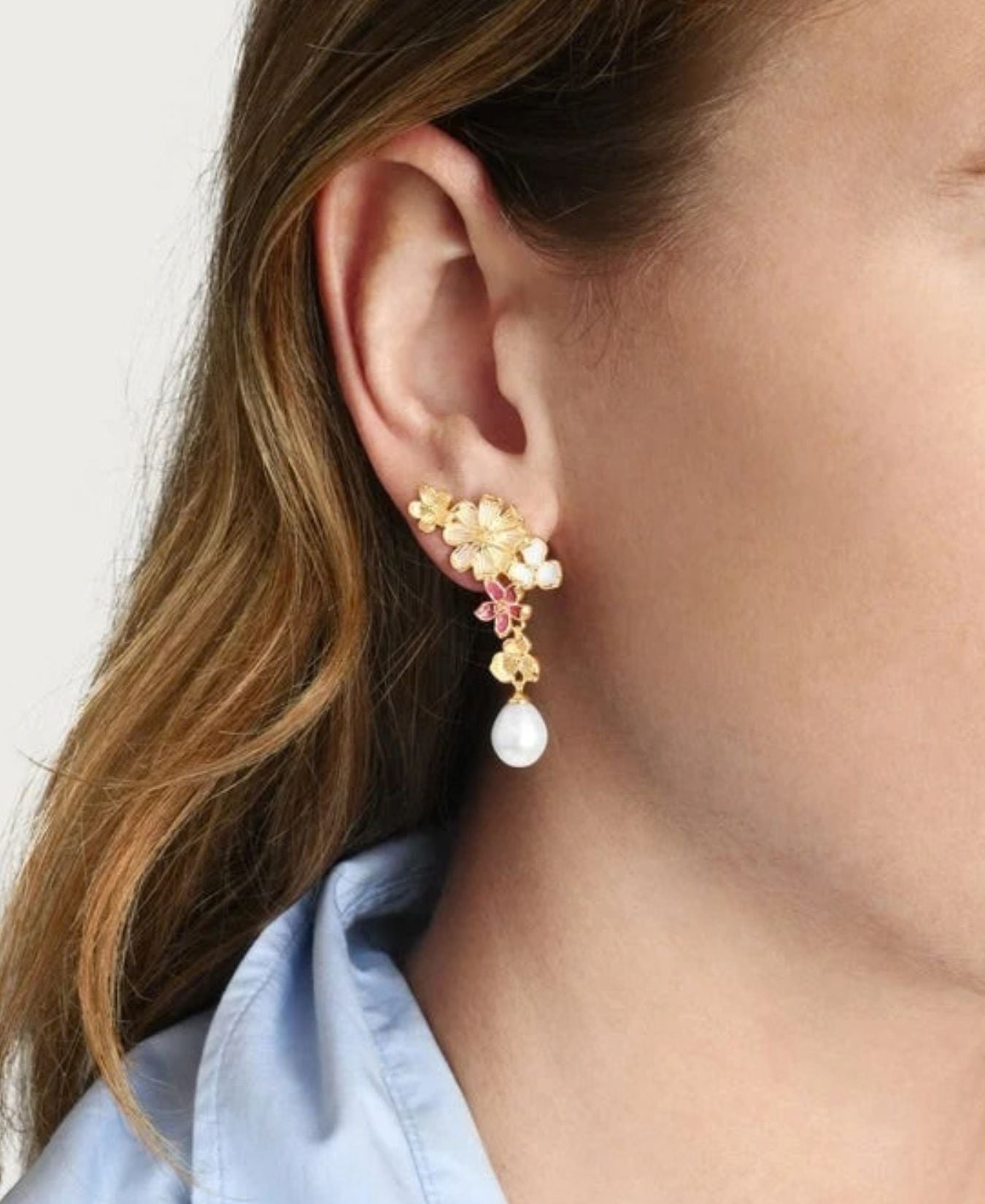 Wildflower Pearl Drop Earring-AnabelAram-14121115524