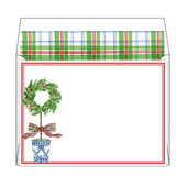 Handpainted Topiary Berry Wreath Flat Social Notes