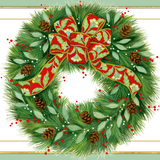 Greenery & Pinecone Wreath Boxed Christmas Cards