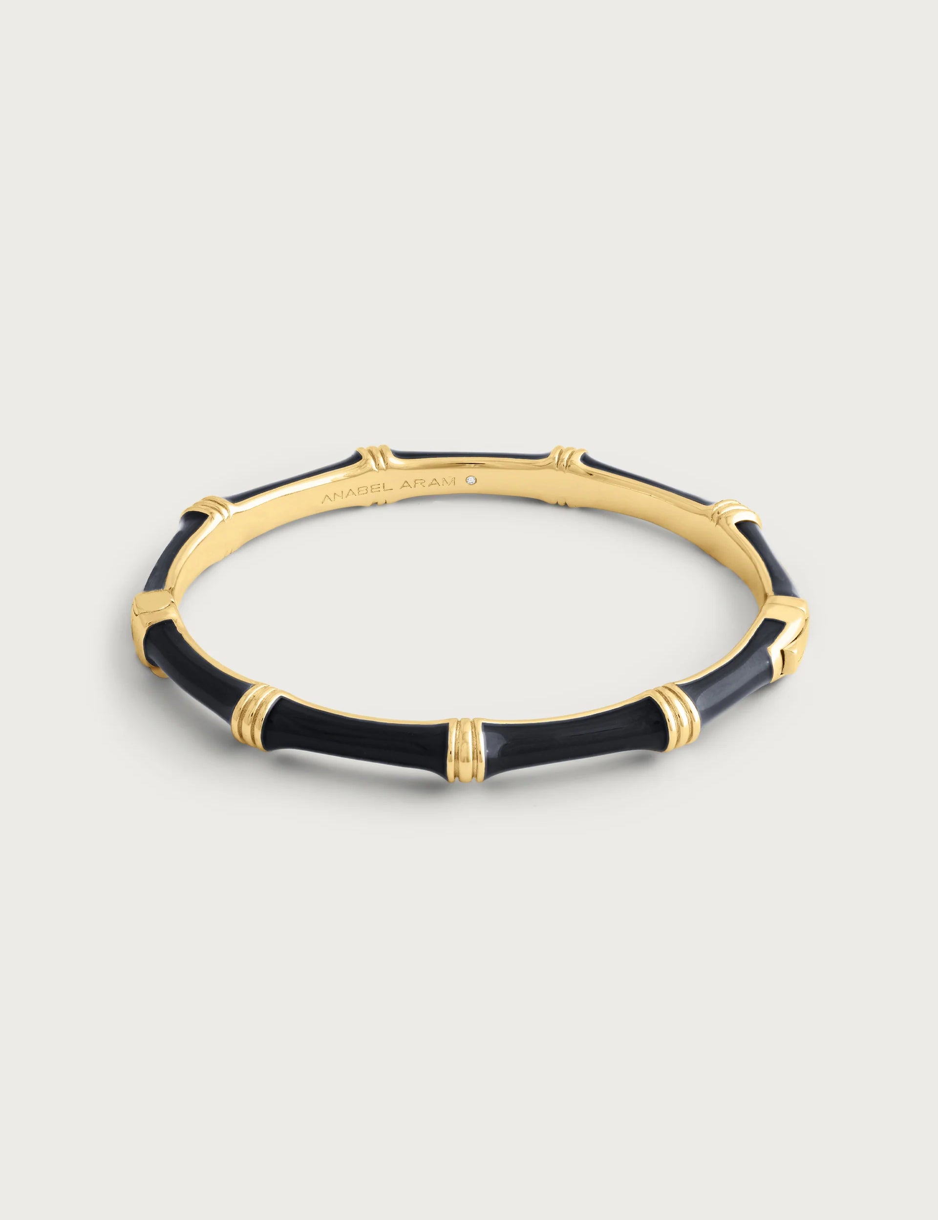 Bamboo Enameled Hinged Bangle