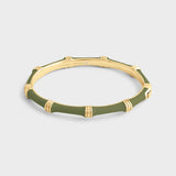Bamboo Enameled Hinged Bangle