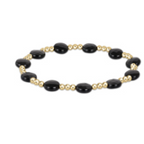 Admire Gold 3mm Bead Bracelet- Faceted Onyx