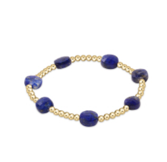 Admire Gold 3mm Bead Bracelet- Lapis