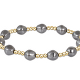 Admire Gold 3mm Bead Bracelet- Pearl- Dark Grey