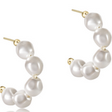 Beaded 1" Post Hoop- Admire Pearl
