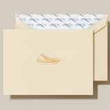 CF1607 Engraved Vintage Airplane Notes on Ecru Kid Finish Paper