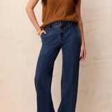 Audry Hugging Wide Denim Trouser - Dusk