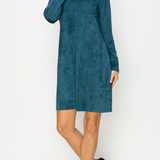 Aurora Round Neck Dress with Pockets- Peacock