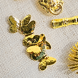 Butterfly Artisan Stretch Metal Belt w/ Metallic Gold Finish