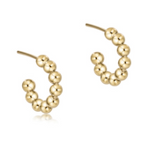 Beaded Classic 1" Post Hoop- 4mm Gold