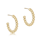Beaded Classic 1.25" Post Hoop- 4mm Gold