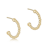 Beaded Classic 1" Post Hoop- 2mm Gold