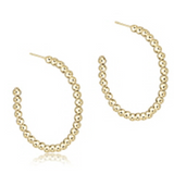Beaded Classic 1.25" Post Hoop- 3mm Gold