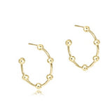 Beaded Simplicity 1" Post Hoop- 4mm Gold