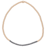 Gold Bliss 2mm Bead Bracelet- Faceted Hematite