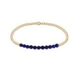 Gold Bliss 2mm Bead Bracelet- Lapis
