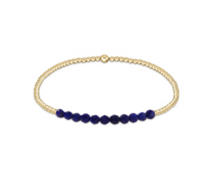 Gold Bliss 2mm Bead Bracelet- Lapis