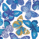 Butterflies Blue Cocktail Napkin