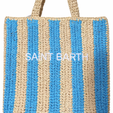 Straw Striped Tote |Blue
