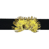 Palm Frond Interchangeable Belt Buckle w/ Gold Finish