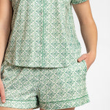 Carmen Sleep Shorts | Emerald White