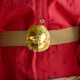 Turtle Shell Interchangeable Artisan Belt Buckle in Gold