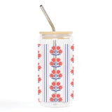 Floral Americana Glass Can