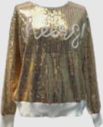 Gold Full Sequin Cheers Sweater