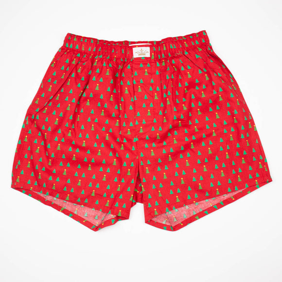 Men's Christmas Fir Boxers Red/Green