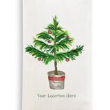 Christmas Tree in Pot Lake Oconee Dish Towel D61LOC