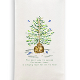 Christmas Tree with Birds Dish Towel D956