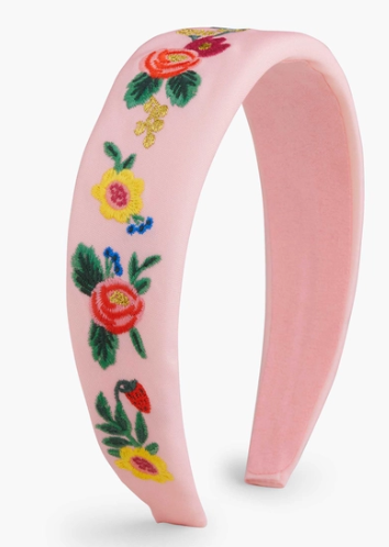 Climbing Roses Embroidered Headband