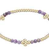 Signature Cross Gold Bliss Pattern 2.5mm Bead Bracelet- Amethyst