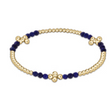 Signature Cross Gold Bliss Pattern 2.5mm Bead Bracelet- Lapis
