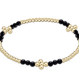 Signature Cross Gold Bliss Pattern 2.5mm Bead Bracelet- Matte Onyx