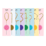 Mini 4" Gold Number Sparkler Wand Card - Singles